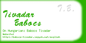 tivadar babocs business card